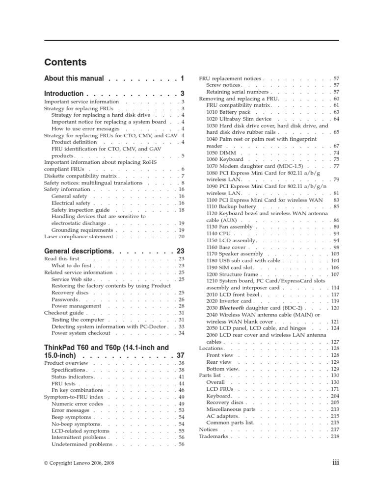 IBM Thinkpad T60 1952 4TG | Electrostatic Discharge | Electrical