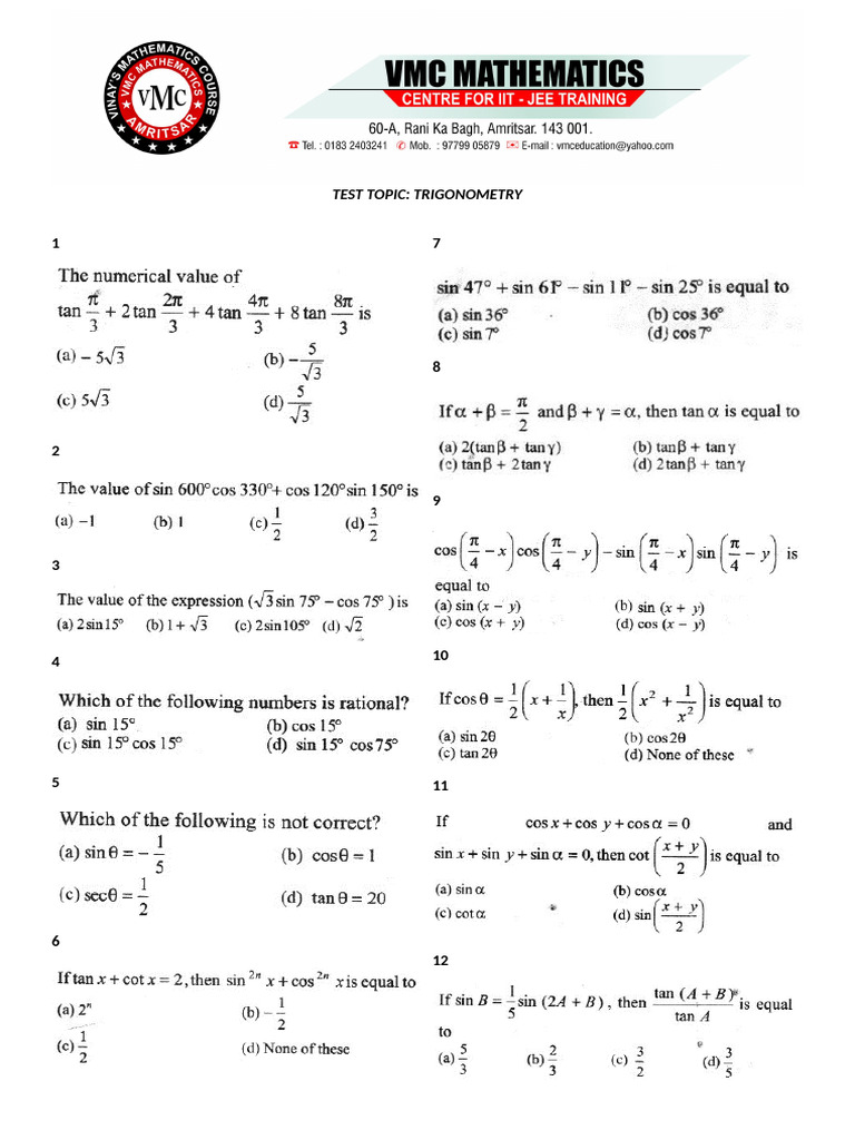 Trigonometry 2 | PDF