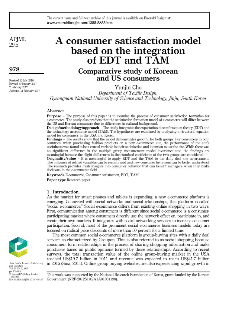 E-Commerce Satisfaction: US vs. Korea | PDF | Customer Satisfaction ...