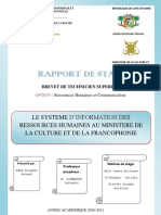 Le SIRH Au Ministère de La Culture Et de La Francophonie