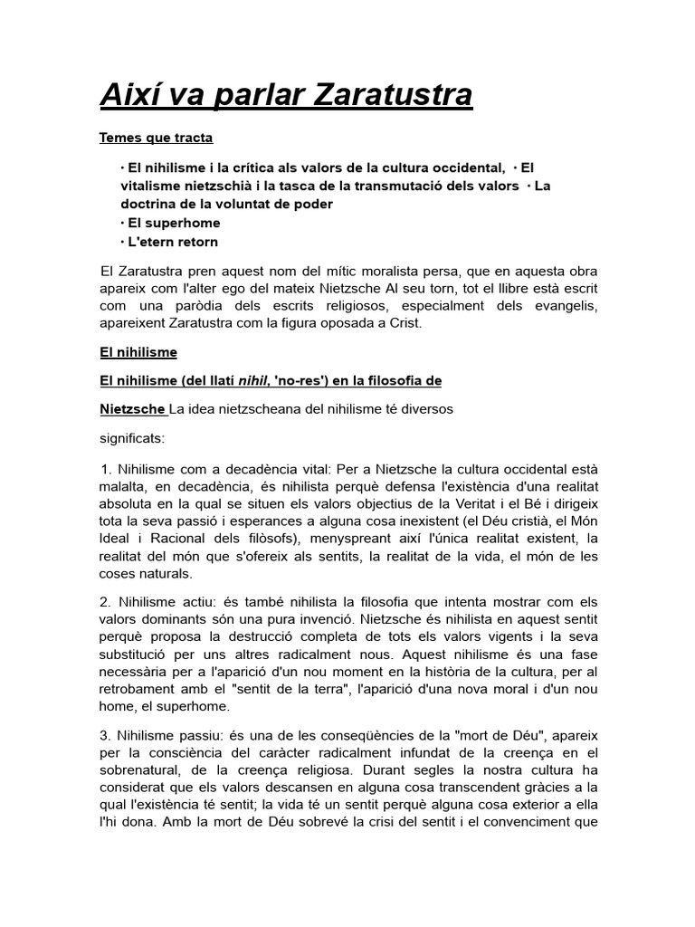 Així Va Parlar Zaratustra | PDF