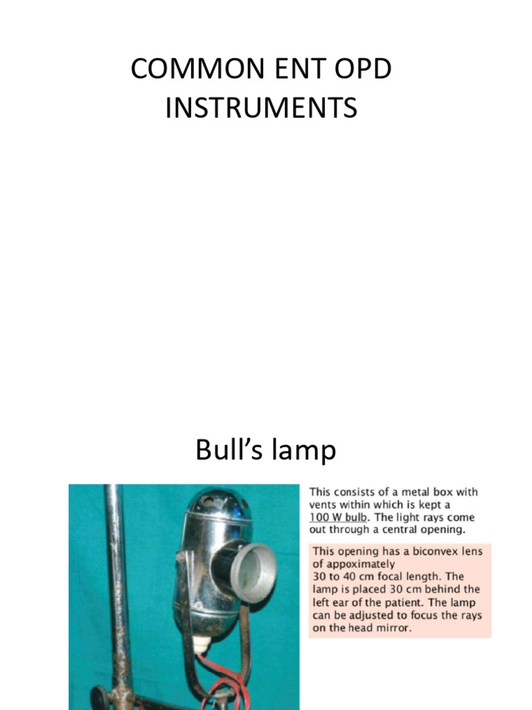 Common ENT OPD Instruments Overview | PDF | Human Nose ...