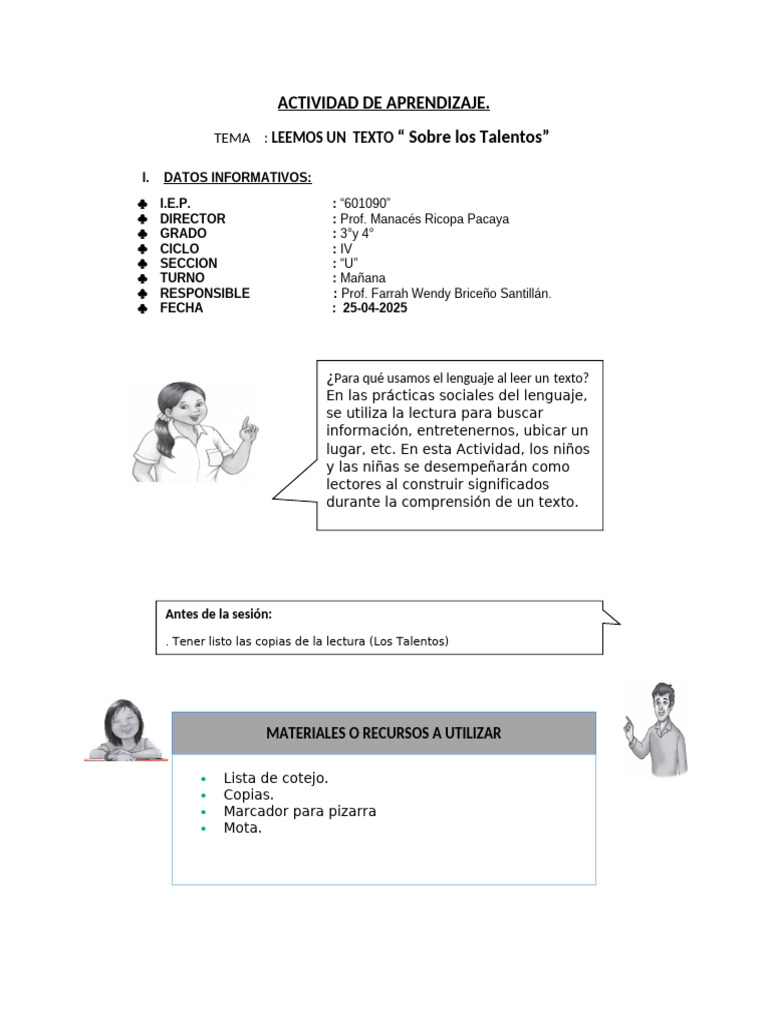 Actividades para Descubrir Talentos Niños | PDF | Aprendizaje