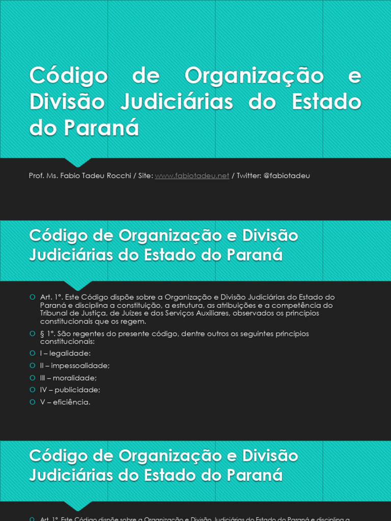 Código de Organização Judiciária do Paraná | PDF | Juiz de paz | Jurisdição
