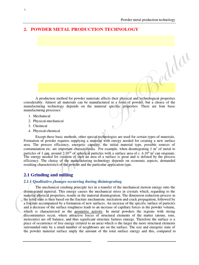 Powder Metal Production Methods | PDF | Mill (Grinding) | Gases