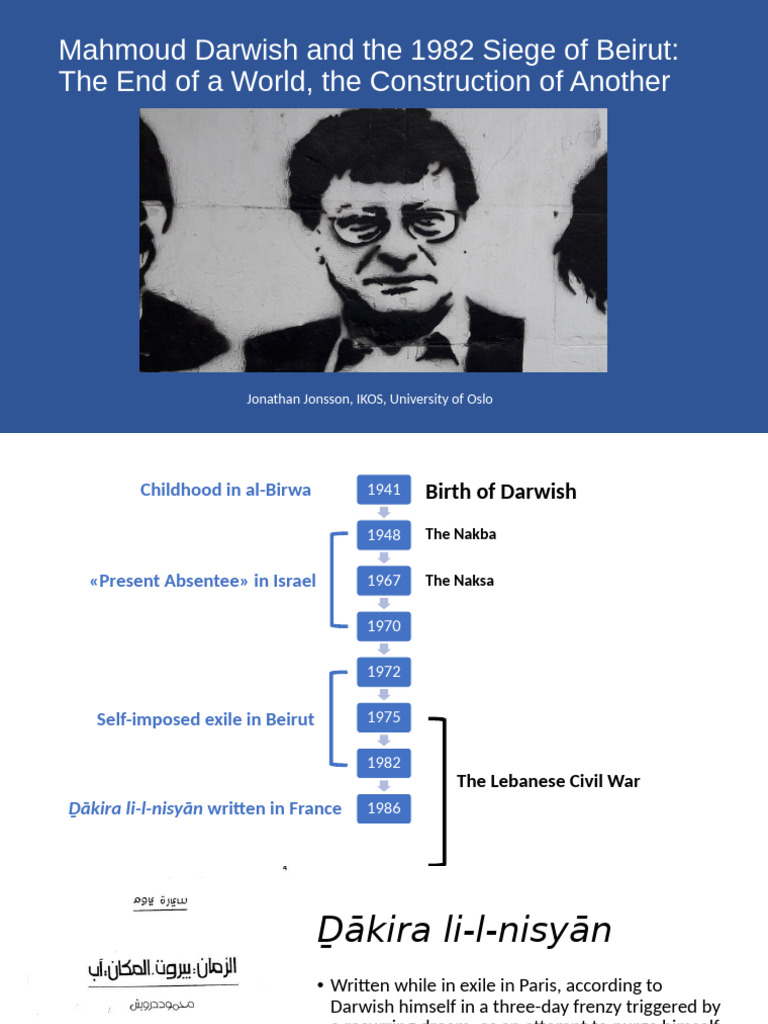 Darwish's Beirut Siege: Memory and Trauma | PDF