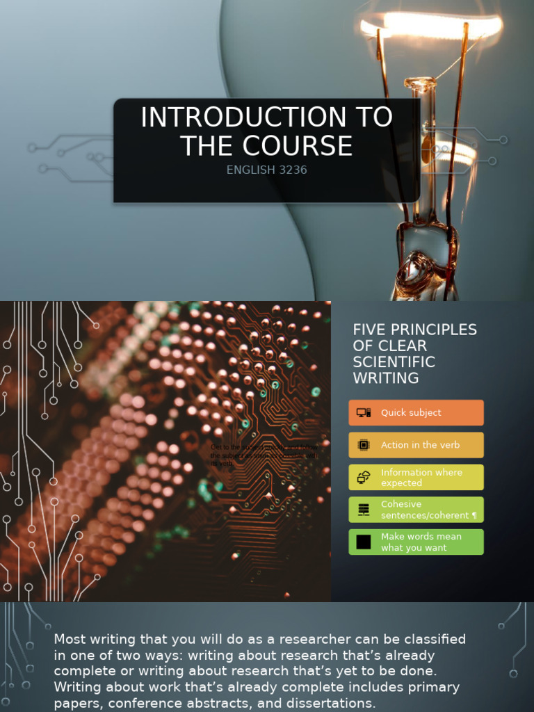 1 Introduction To The Course | PDF | Subject (Grammar) | Hypothesis