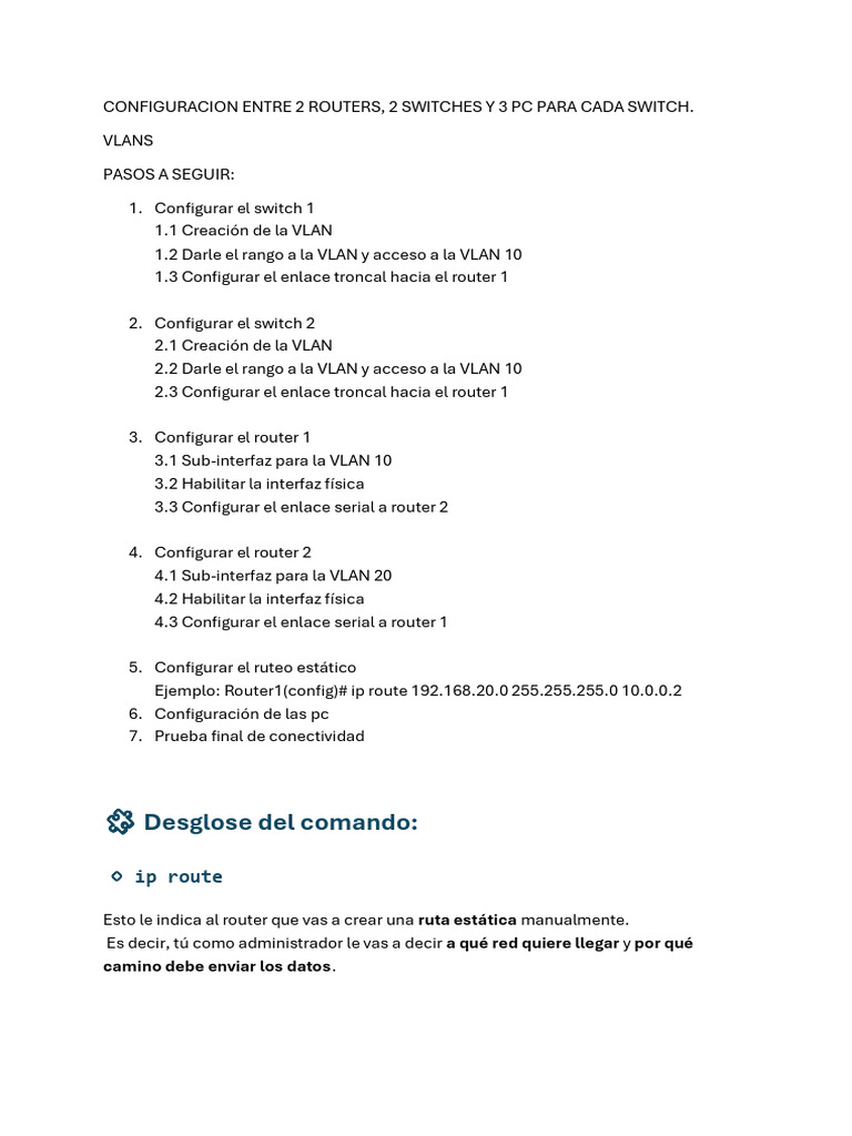 Configuración de VLANs en Routers y Switches | PDF