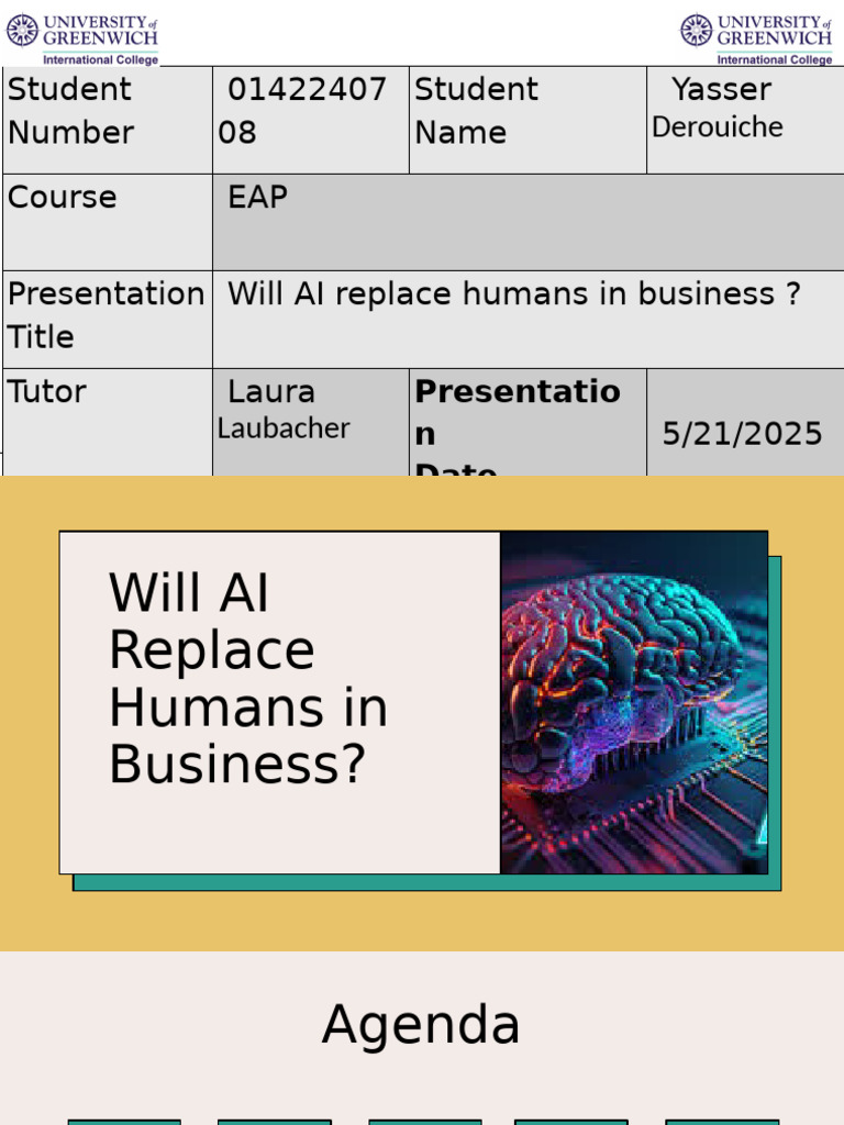 Will AI Replace Humans in Business Pre | PDF | Artificial Intelligence ...