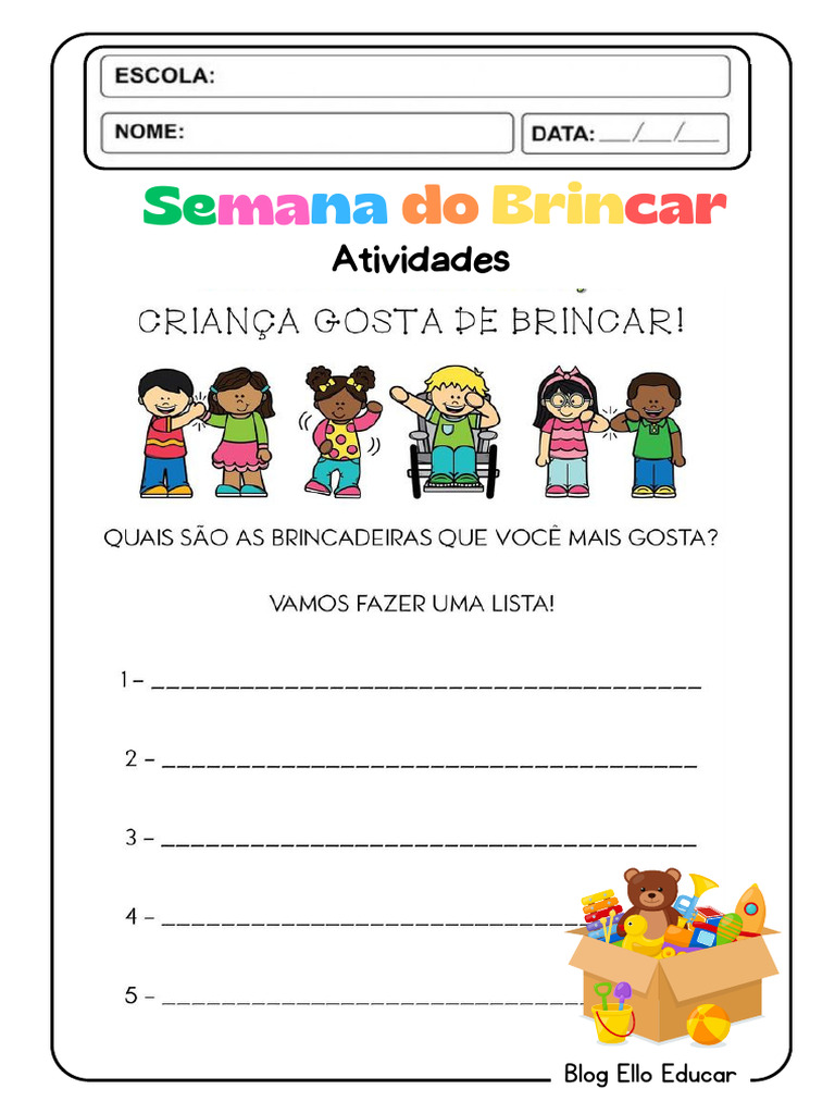 Semana Do Brincar - Atividades 2°ano - 20250524 - 152943 - 0000 | PDF