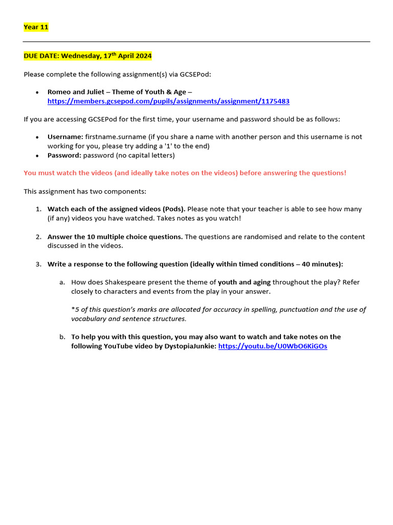 Gcsepod Y11 - 27 March 2024 | PDF