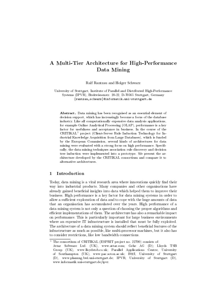Multi-Tier Architecture for Data Mining | PDF | Data Mining | Data ...