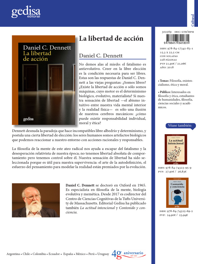 Dennett - Portada La Libertad de Acción | PDF | Mente | Libre albedrío