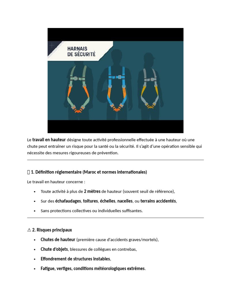 Réglementation du travail en hauteur | PDF