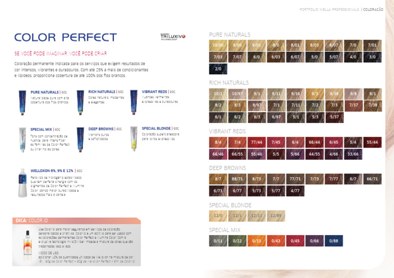 Coloração Wella Profissional 60g | PDF | Design gráfico | Visão