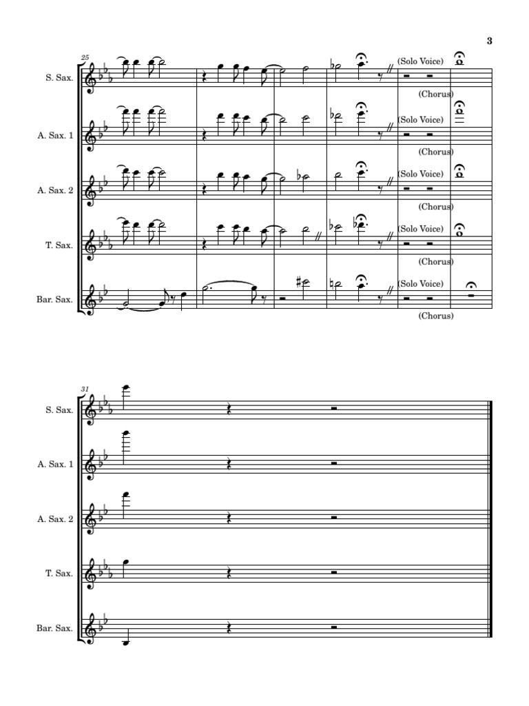 Saxophone Music Notation Guide | PDF