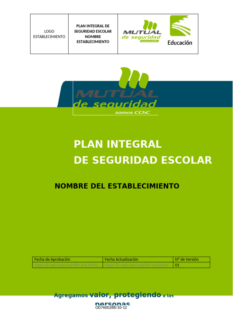 Plan Integral de Seguridad Escolar | PDF | Valores | Comunicación