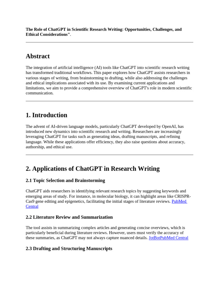 The Role of ChatGPT in Scientific Research Writing 5 | PDF | Artificial ...