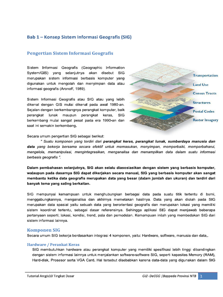 Tutorial Arcgis Tingkat Dasar by GIZ-DecGG Bappeda NTB | PDF