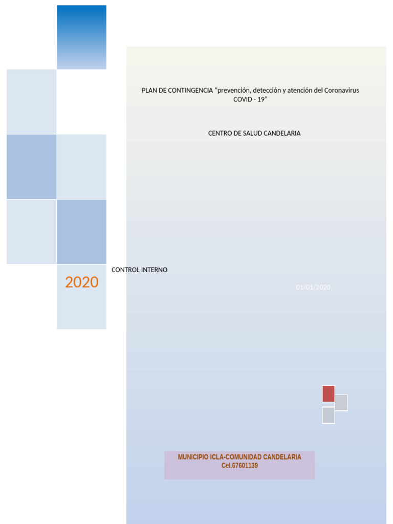 Plan de Contingencia Coronavisrus Candelaria | PDF | Especialidades ...