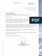 Nota Del Presidente de APLA, Jorge Pérez Tamayo, Al Delegador Normalizador de La FAPA