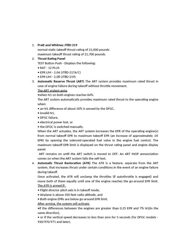 JT8D-219 Engine Thrust Systems Overview | PDF | Flap (Aeronautics ...