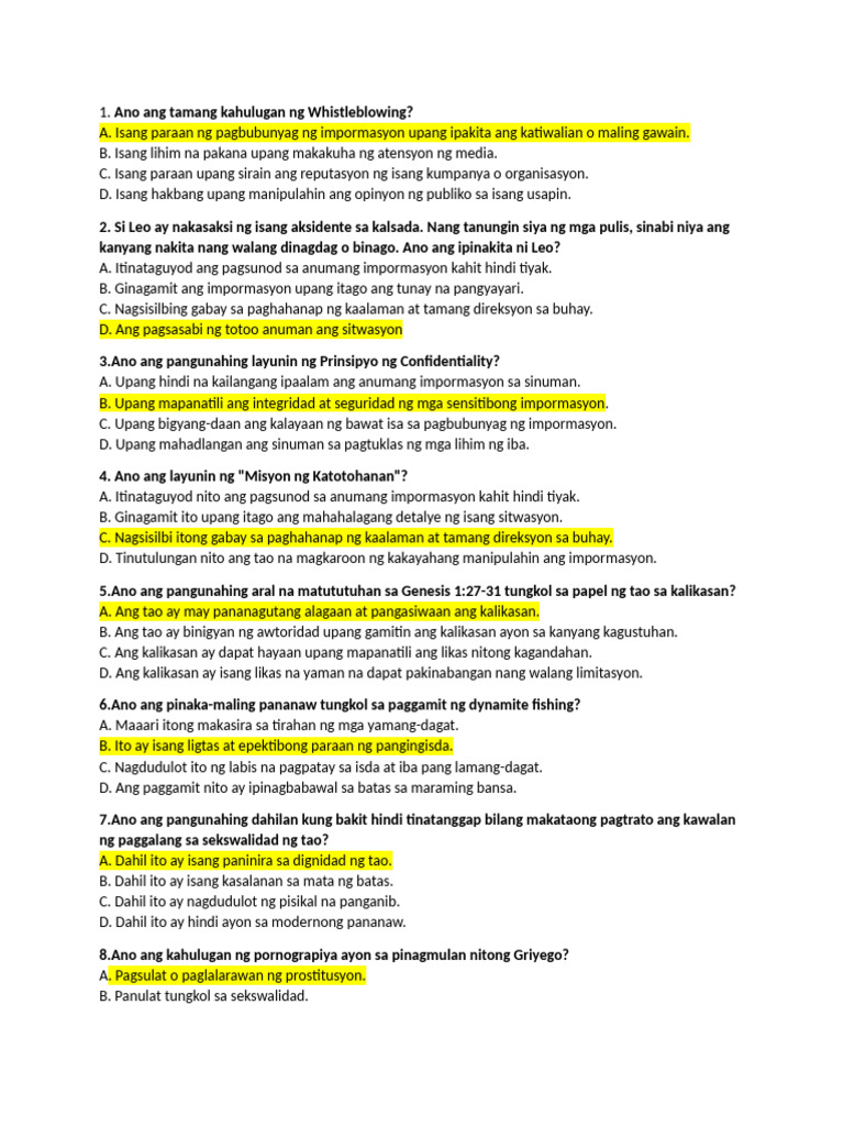 Sagot NG Summative | PDF