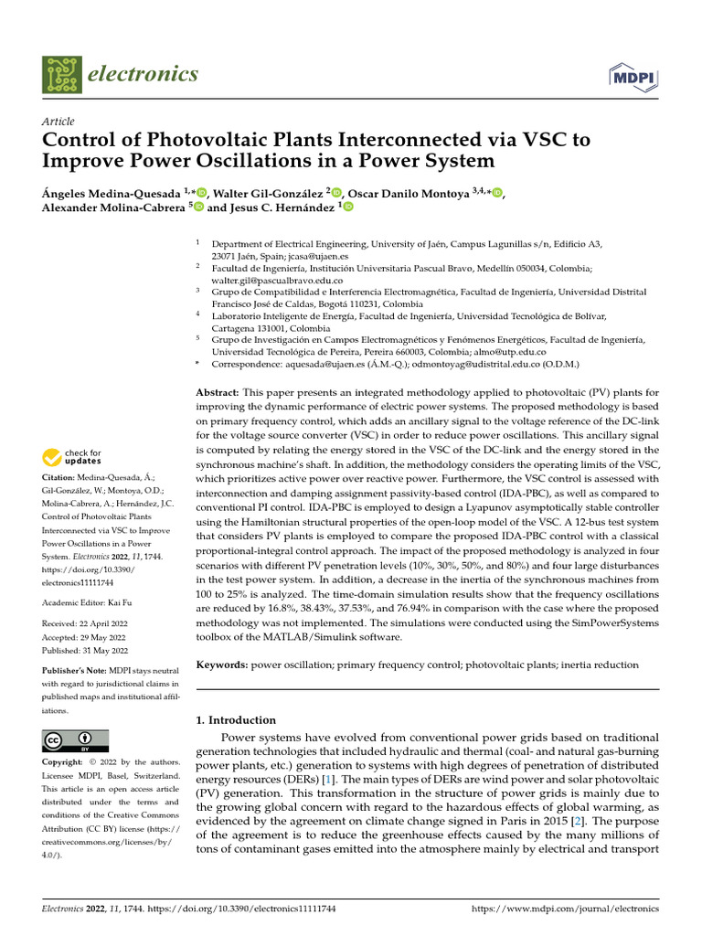 Control of PV Plants for Power Stability | PDF | Photovoltaics ...