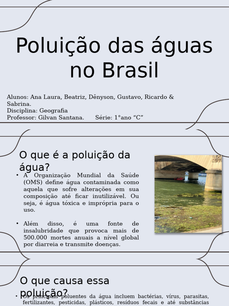 Poluição das Águas no Brasil: Causas e Soluções | PDF | Água | Poluição ...