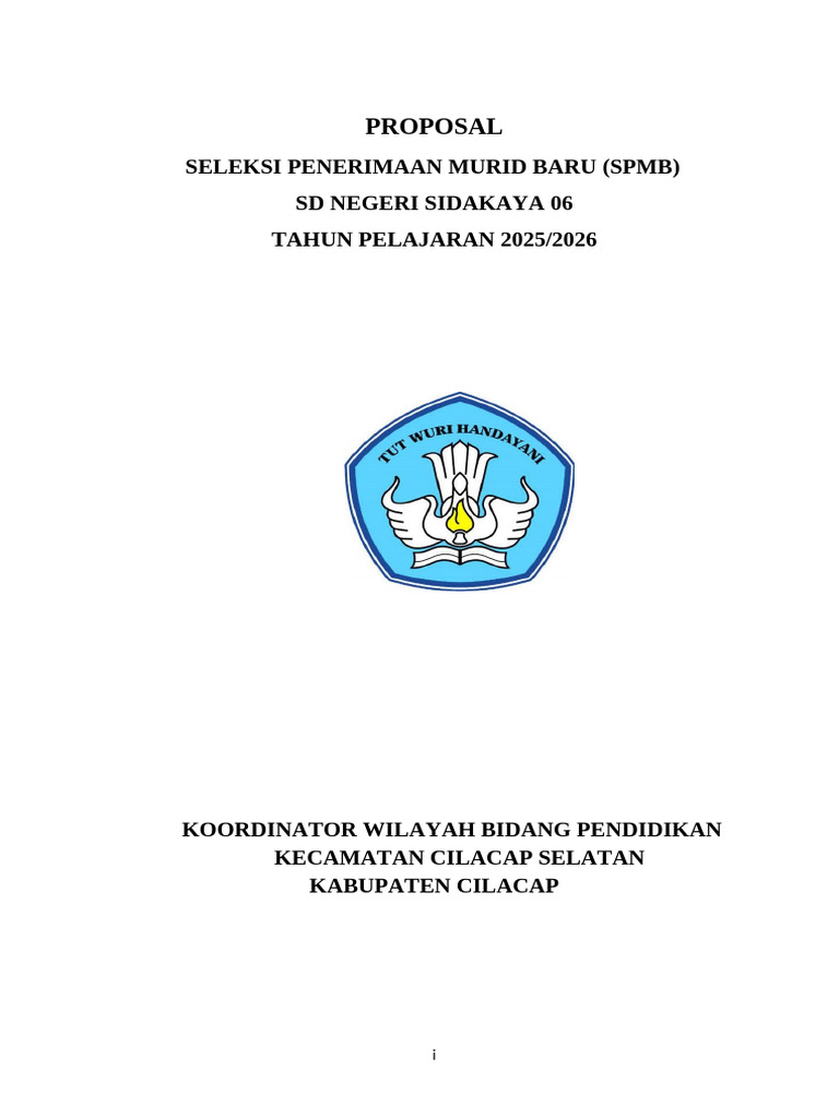 Proposal SPMB SD Negeri Sidakaya 2025 | PDF