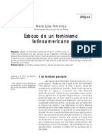 FEMENÍAS, M L. Esbozo de Un Feminismo Latinoamericano