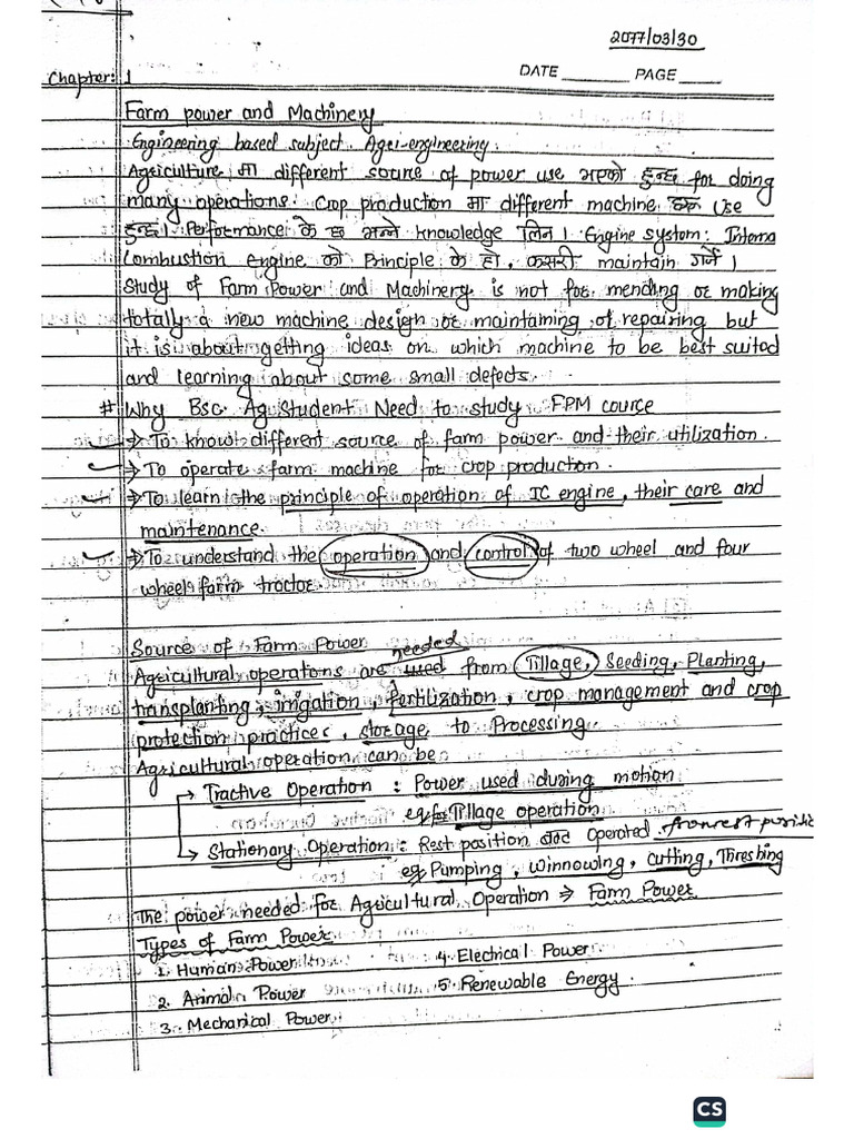 Farm Machinery and Power Notes PDF | PDF
