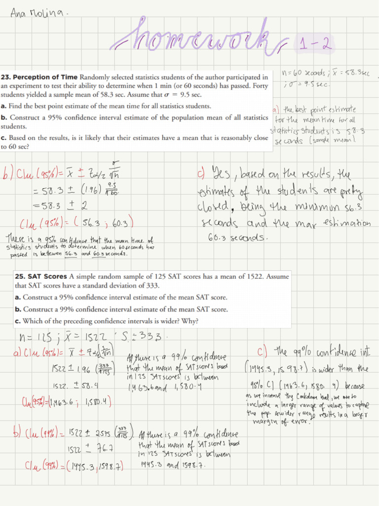 HW 1-2 STATISTICS II | PDF