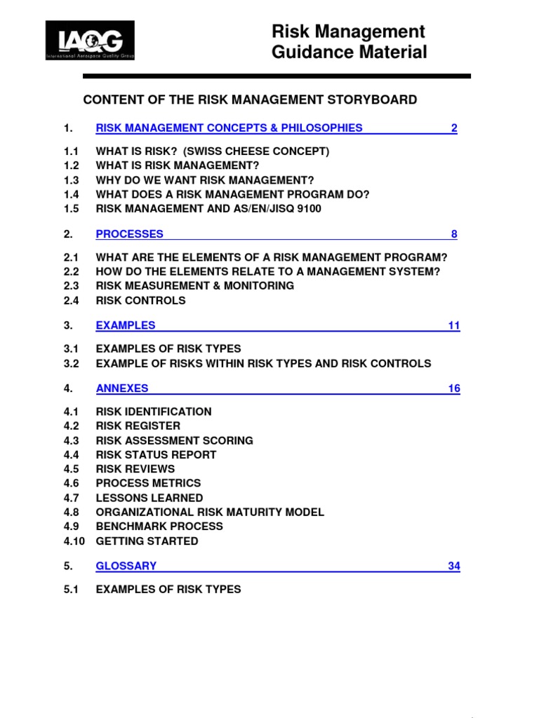Risk Management Guidance | PDF | Risk Management | Risk