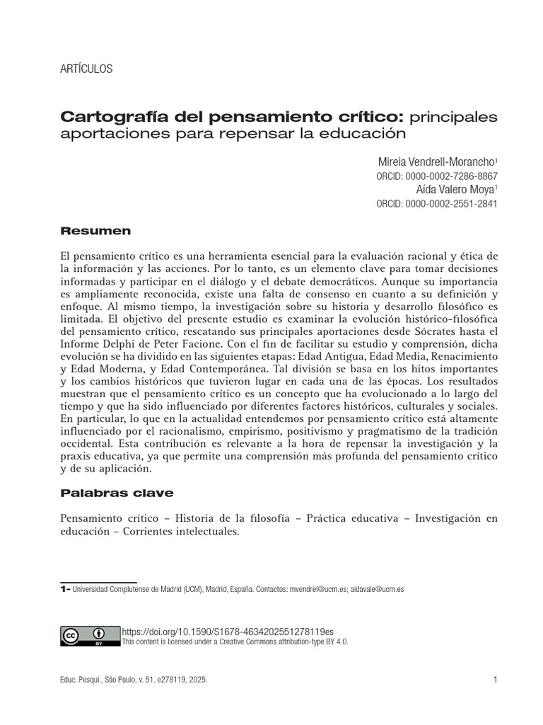 Evolución del pensamiento crítico en educación | PDF | Pensamiento | Platón