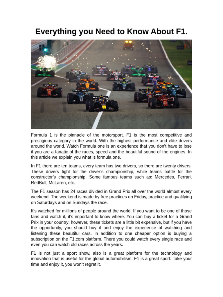 F1: A Guide to the Ultimate Experience | PDF