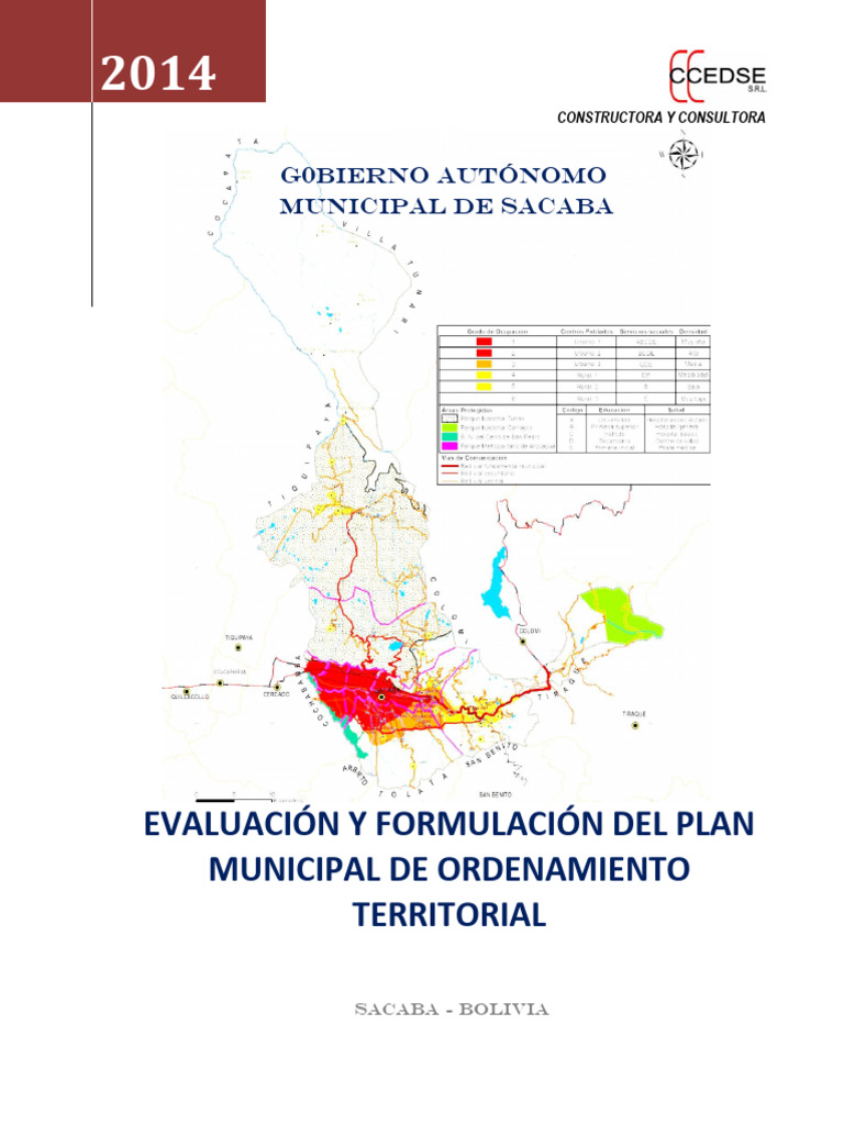 Plan de Ordenamiento Territorial Sacaba | PDF | Los bosques | Agricultura