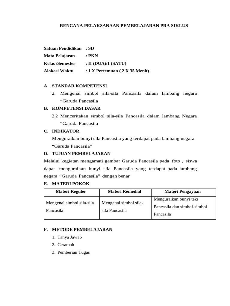 RPP Siklus 1 PKP Ips PGSD | PDF