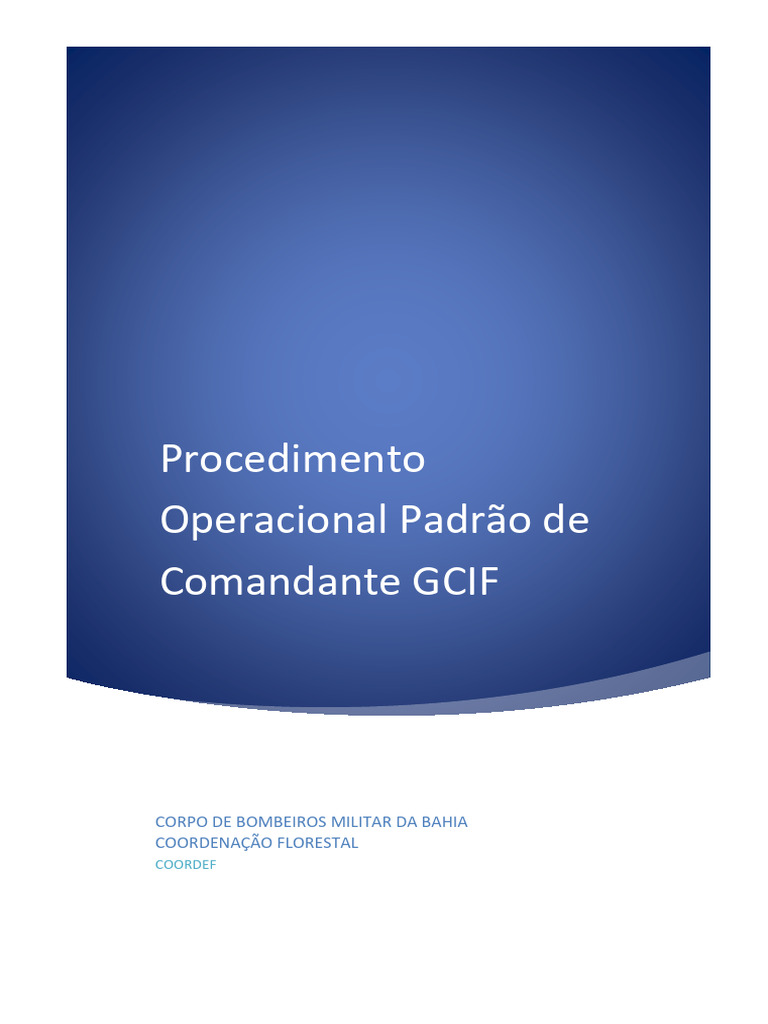 POP Comandante GCIF 2023 | PDF | Incêndios | Logística