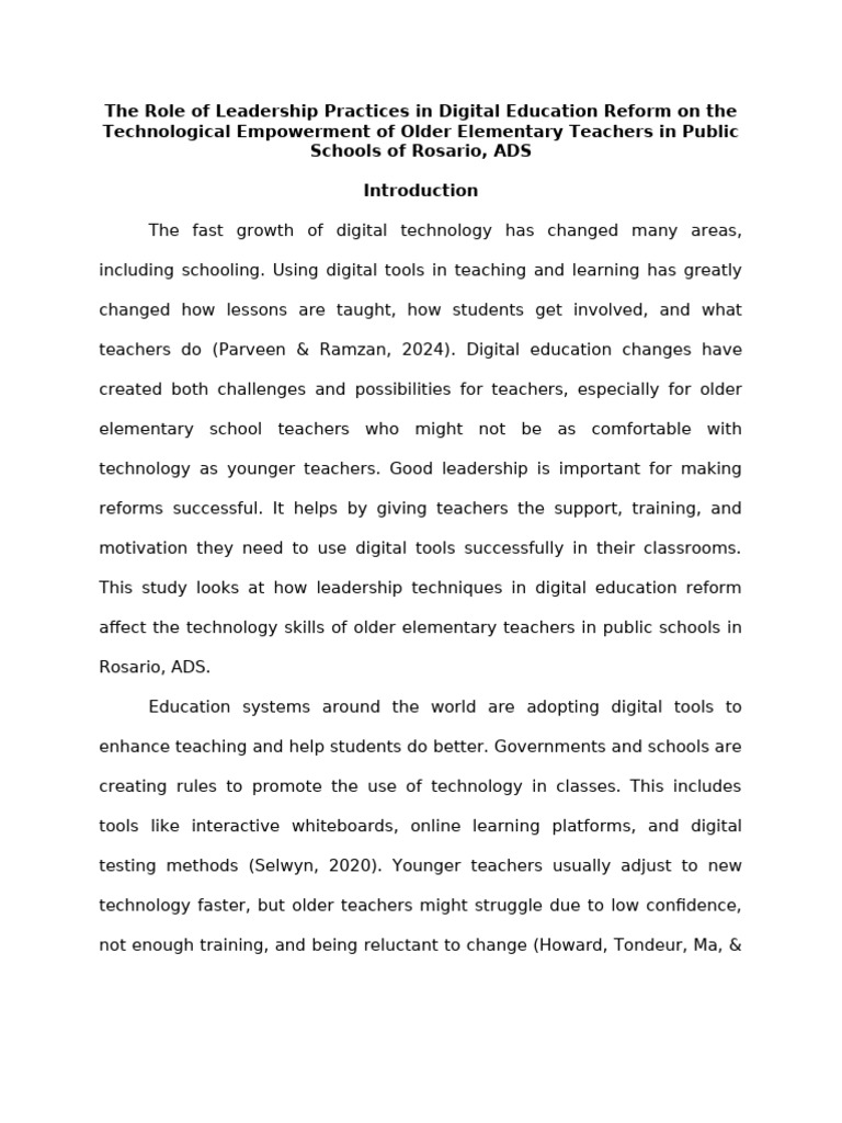 Leadership in Digital Education Reform | PDF | Teachers | Leadership