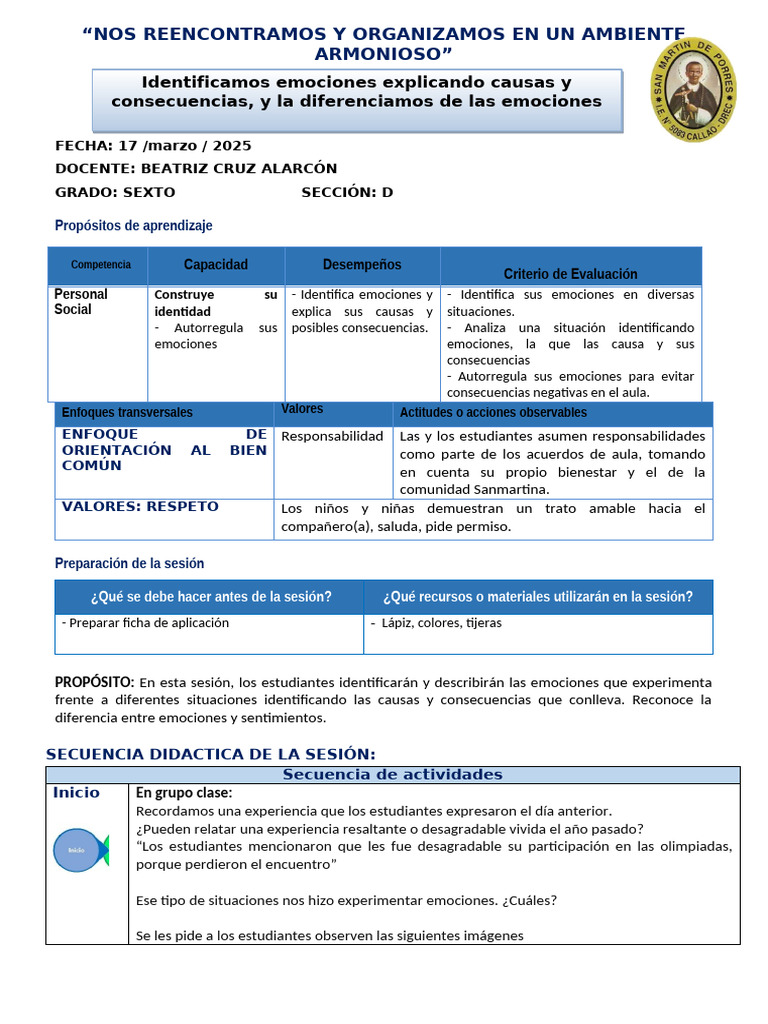 Emociones y Convivencia en el Aula | PDF | Las emociones | Salón de clases