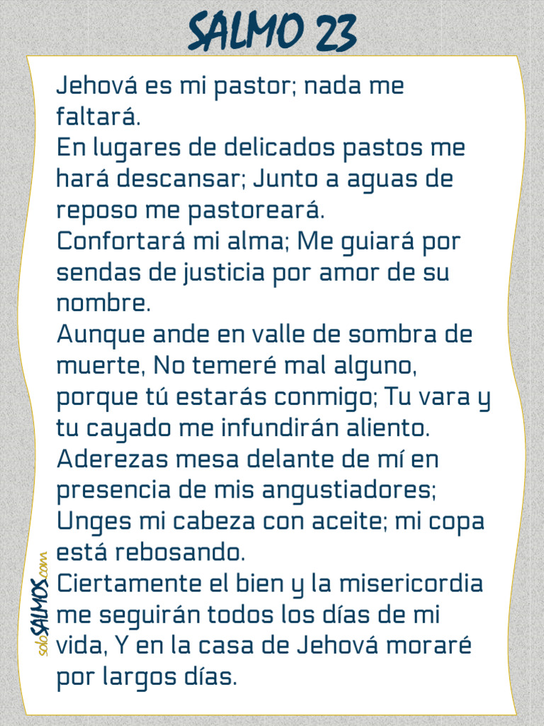 Salmo 23: Texto Completo para Imprimir | PDF