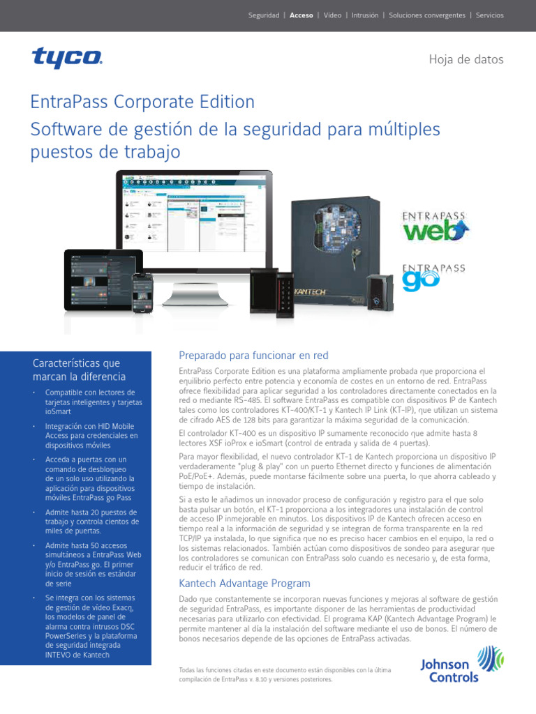 Software de Seguridad EntraPass Corporate | PDF | Red de computadoras ...