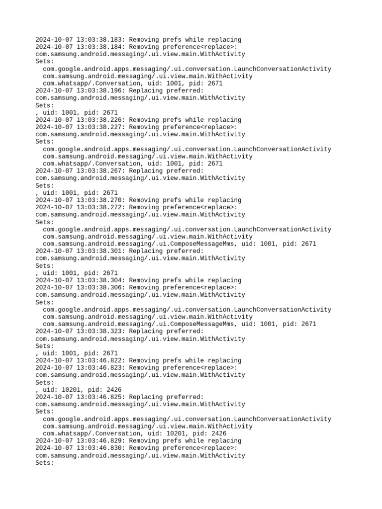 App Preference Replacement Logs | PDF | Software | System Software