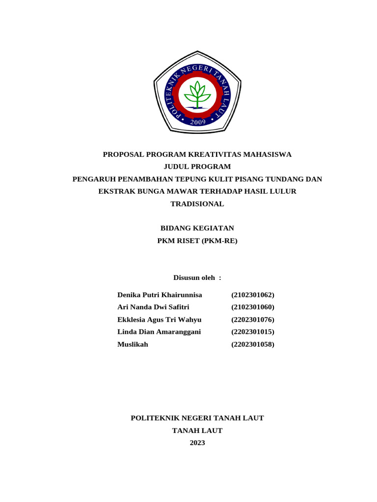 Tugas Proposal PKM | PDF