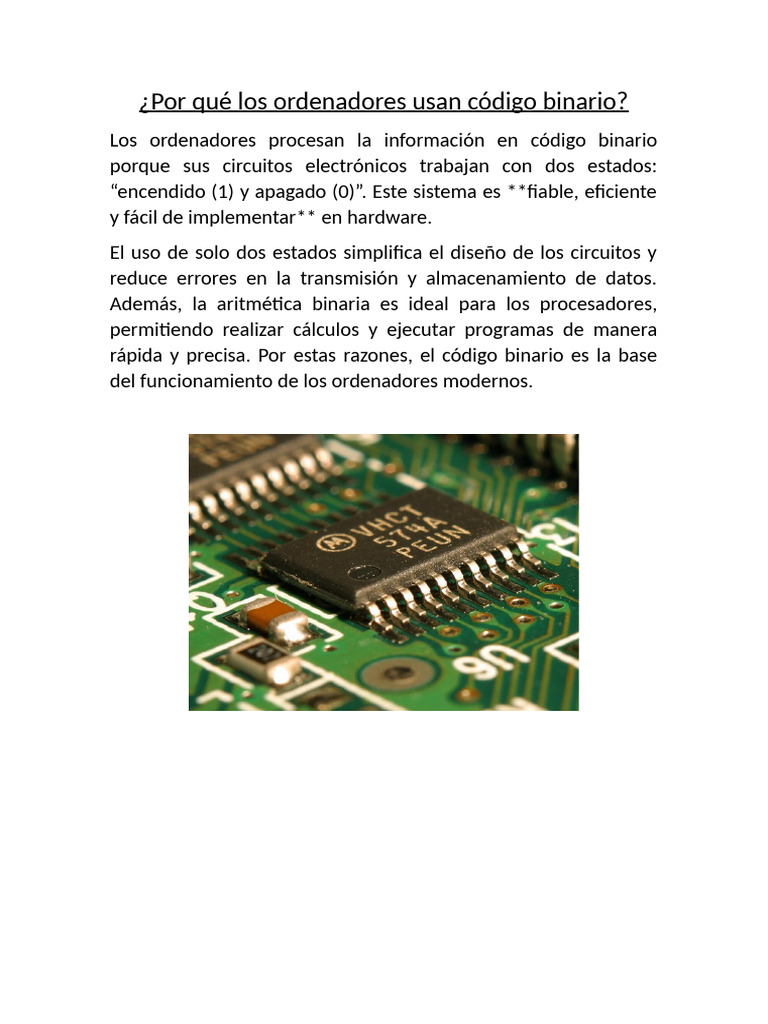 Por Qué Los Ordenadores Usan Código Binario | PDF