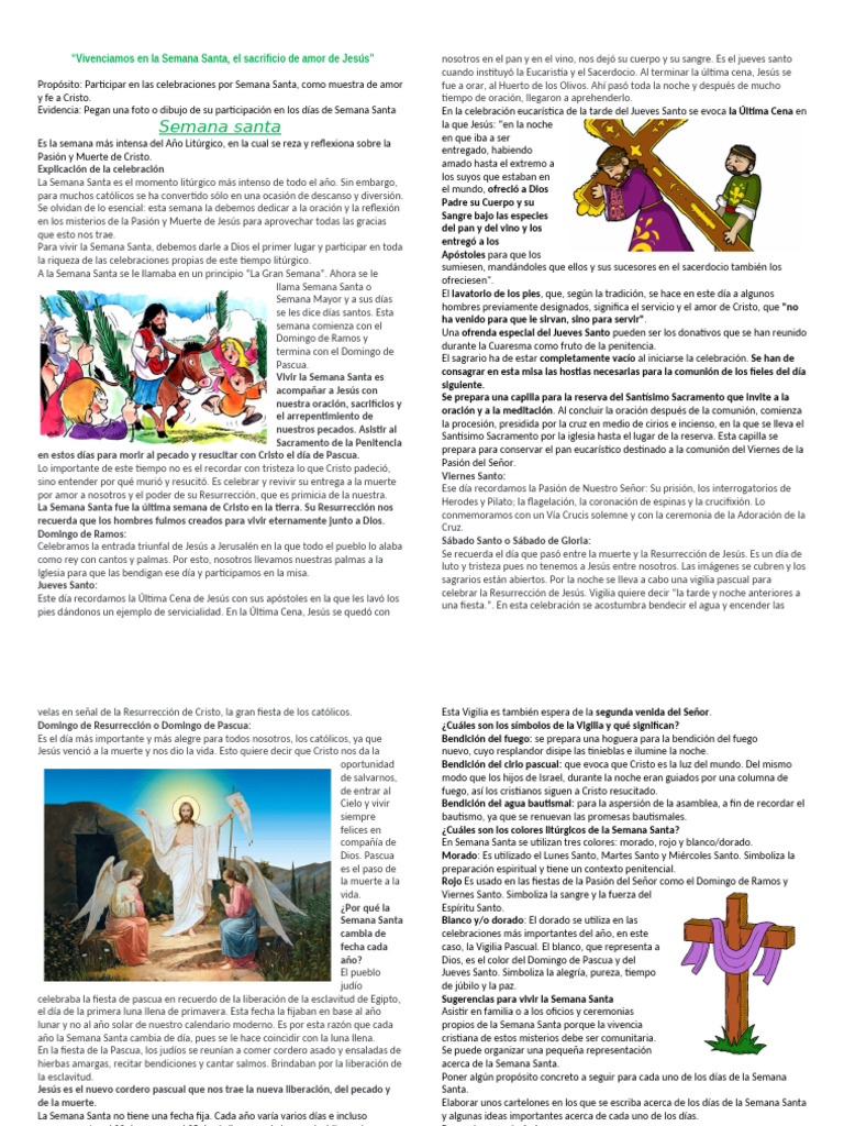 Semana Santa: Significado y Celebraciones | PDF | Pascua de ...