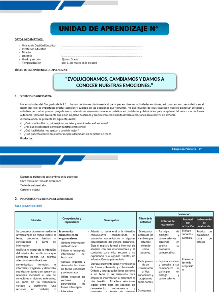 Unidad de Aprendizaje 02 5º Prim 2025-3 | PDF | Datos | Probabilidad