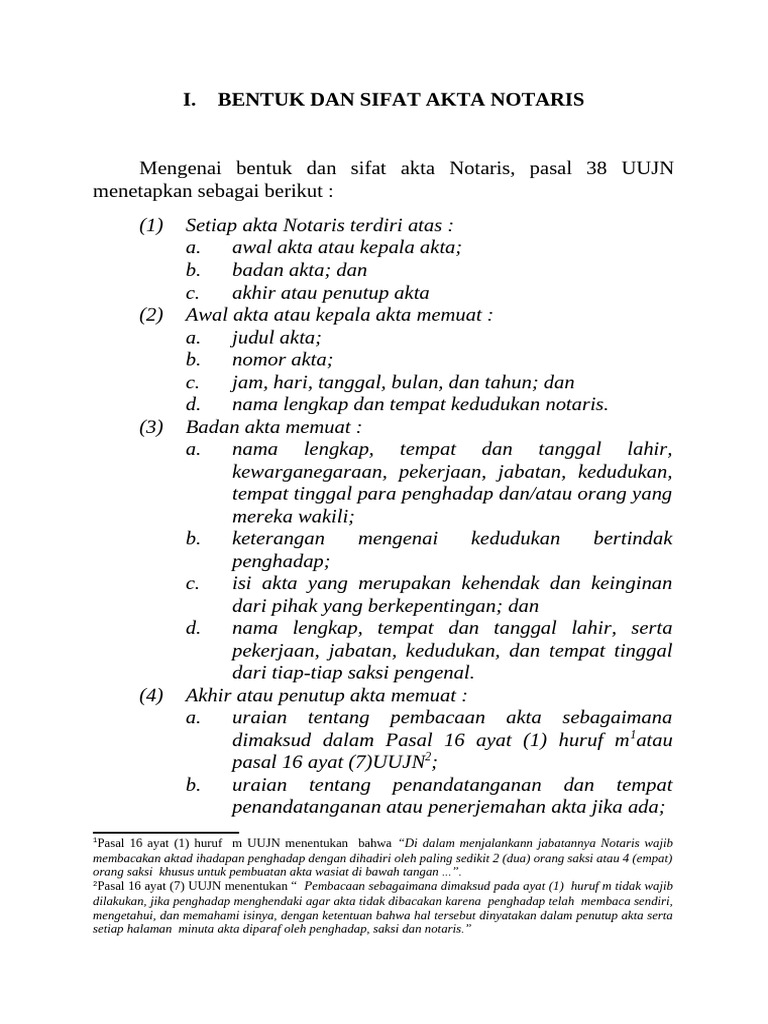 Struktur dan Sifat Akta Notaris | PDF