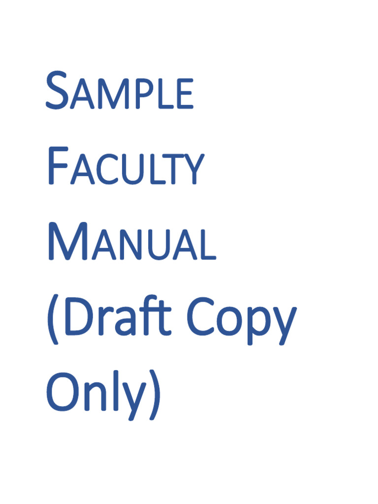 Faculty Manual | PDF